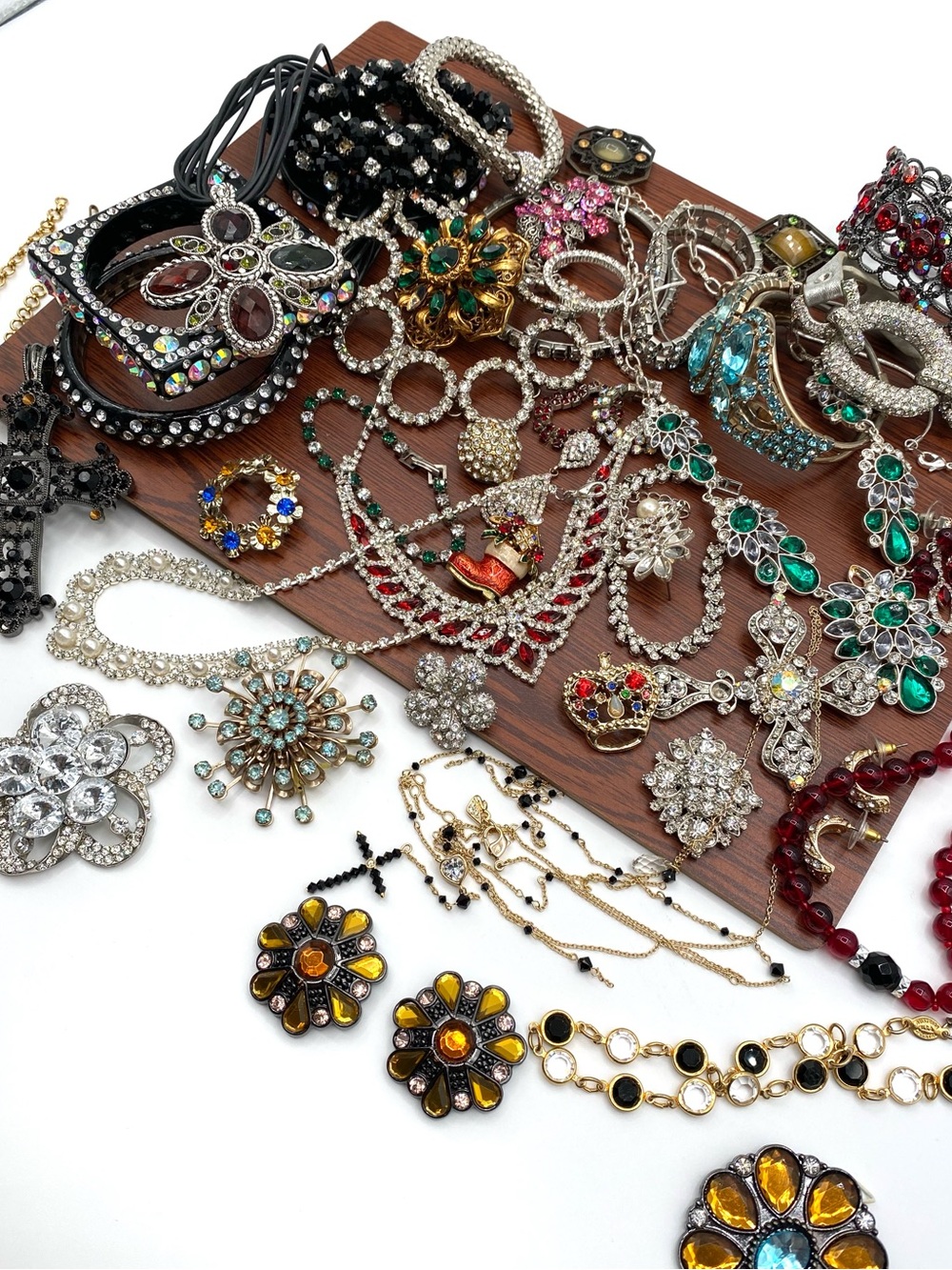 Broken Rhinestone Jewelry Lot Vintage and Modern Items